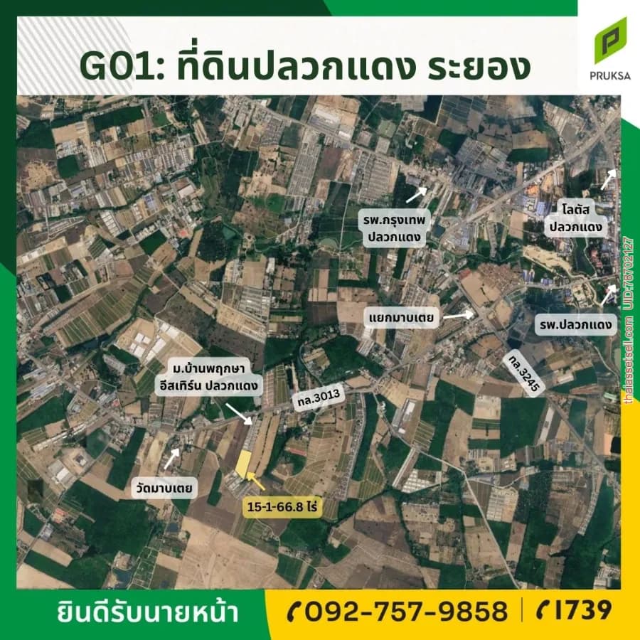 ขายที่ดินทำเลดีปลวกแดง ระยอง ปลวกแดง ระยอง - รูปภาพที่ 1